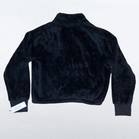 Calvin Klein Performance, Black Cropped Sherpa Fleece 1/4 Zip, Women’s X-Large - Picture 4 of 12
